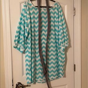 LollyWollyDoodle teal chevron dress